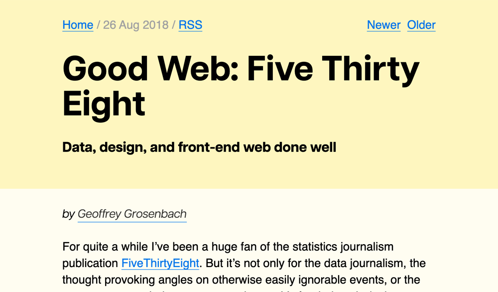 Good Web: Five Thirty Eight