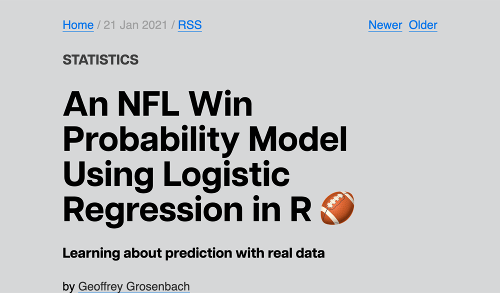 An NFL Win Probability Model Using Logistic Regression in R 🏈